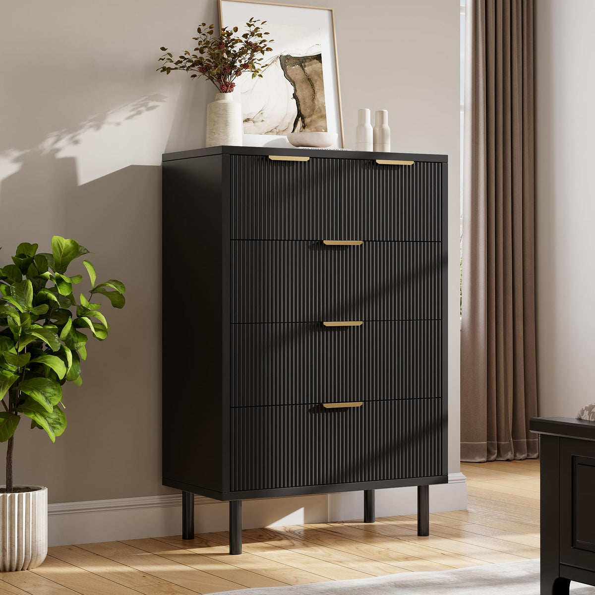 GARVEE Kommode Schwarz – ✨ Modernes Design