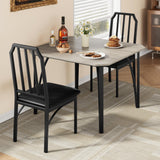 Garvee Essgruppe, 1 Tisch + 2 Stühle für 2 Personen, mit Rückenlehne, gepolstert, pflegeleicht, MDF, Modern, Grau - Grau