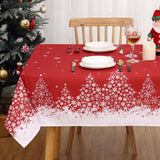 Garvee Weihnachtstischdecke Wischfest Polyester 155GSM Bambus-Effekt Rechteckig 137,2 × 177,8 cm für Esszimmer & Party, Rot - Rot