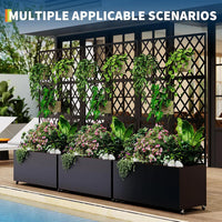 Garvee Hochbeet aus Verzinktem Stahl 180 × 90 × 40 cm – Mit Rankgitter & Sichtschutz, Mobil