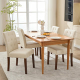 Garvee Esszimmerstühle 4er-Set, Parsons Polsterstühle mit ergonomischer Rückenlehne & Gummibaumholzrahmen, Beige, gepolstert - Beige