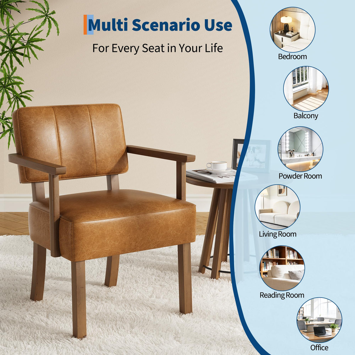 Garvee Mid-Century Lounge Sessel Braun