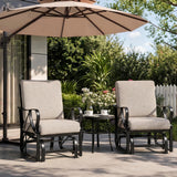 Garvee Porch Glider Outdoor Schaukelstuhl Mit Abnehmbarem Kissen, Stahlrahmen, Ergonomisch, Wasserfest, Vielseitig, Schwarz