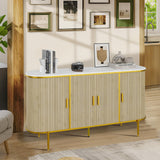 Garvee Sideboard, 150 cm, LED, verstellbare Einlegeböden, Kippschutz, Eiche