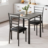 Garvee 3-Teiliges Esszimmer-Set mit 2 Gepolsterten Stühlen für Kleine Räume, Küche & Büro, Quadratischer Eichen-Küchentisch, Stabil, Platzsparend - Eiche