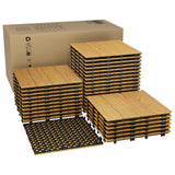 Garvee Acacia Holz Deckfliesen 33er Set 12x12" Interlocking Rutschfest Wasserdicht Für Balkon Pool Naturholz Braun