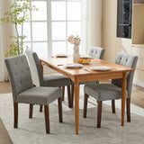 Garvee Esszimmerstühle 4er-Set, Parsons Polsterstühle mit ergonomischer Rückenlehne & Gummibaumholzrahmen, Grau, gepolstert - Grau