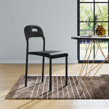 Garvee Esszimmerstuhl gepolstert mit Stoff, ergonomische Rückenlehne, Metallbeine, Modern, Schwarz - Schwarz