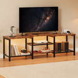 Garvee TV-Schrank, Fernbedienung, LED, USB, Kippschutz, Steckdosen, Braun - Braun