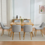 Garvee Esszimmerstühle 6er-Set, moderne Polsterstühle mit Stoff, ergonomischer Rückenlehne & Holzbeinen, Grau, gepolstert