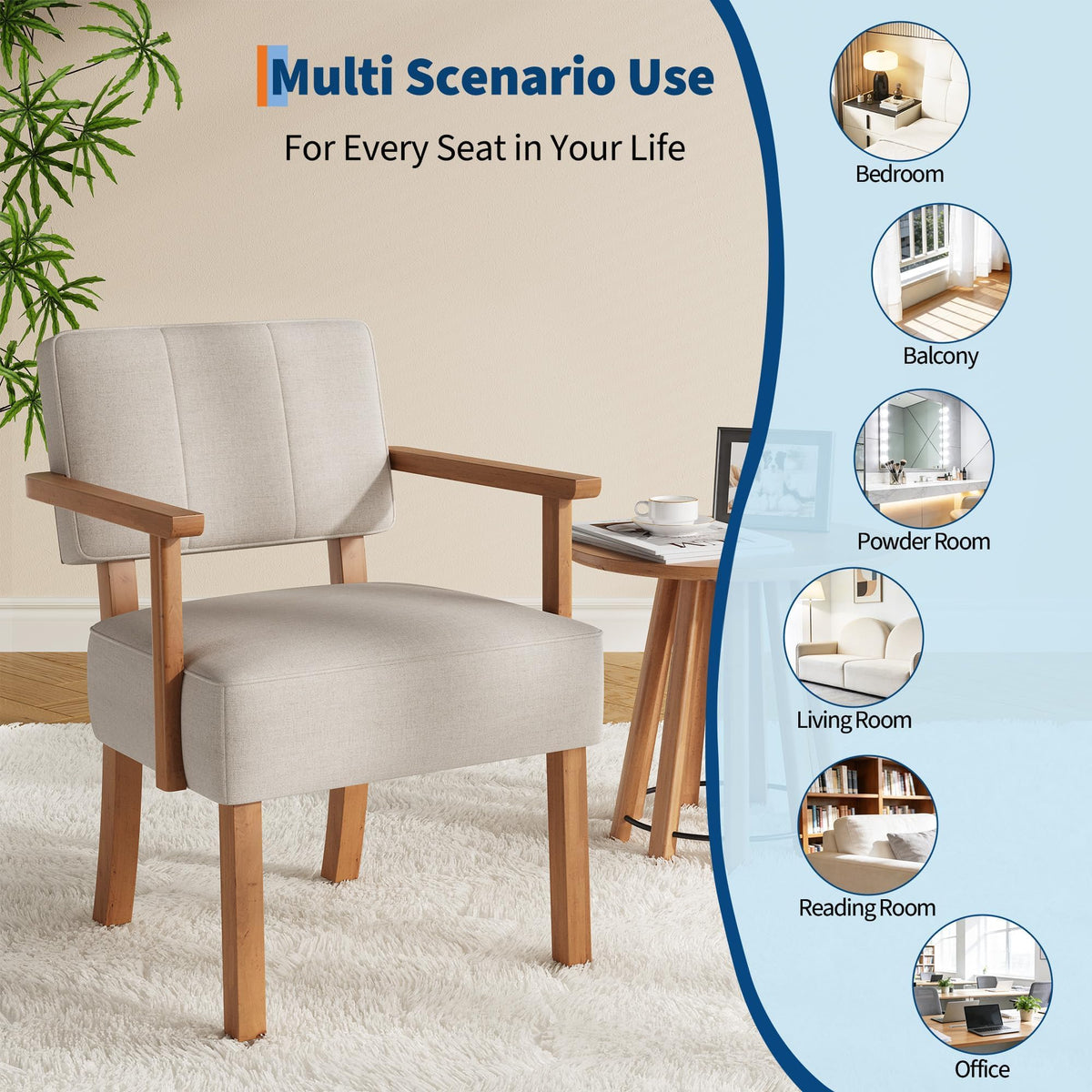 GARVEE Mid-Century Lounge Sessel Beige