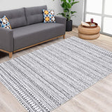 GARVEE Boho Kurzflor-Teppich Polyester 240x340cm Grau | Rutschfeste Unterseite | Für Wohnzimmer & Schlafzimmer - Grau