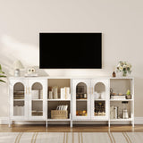 Garvee Sideboard, 2er-Set, 100 × 40 × 80 cm, für Wohnzimmer und Esszimmer, Weiß