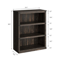 GARVEE Standregal, 4 Ebenen, 80 × 32 × 102 cm, MDF, Industrial-Design, Dunkle Eiche – für Wohnzimmer & Schlafzimmer