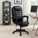 Garvee Chefsessel Bürostuhl aus Kunstleder, ergonomischer Schreibtischstuhl mit hoher Rückenlehne, gepolsterten Armlehnen, höhenverstellbar, 360° drehbar, mit Rollen