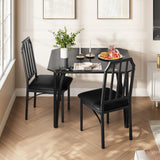 Garvee Essgruppe 29, 1 Tisch + 2 Stühle, LED, Kippschutz, Abgestimmtes Möbelset, Schwarz
