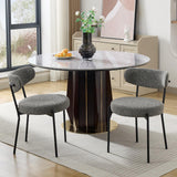 Garvee Esszimmerstuhl gepolstert mit Stoff, ergonomische Rückenlehne, Metallbeine, Mid-Century, Grau - Grau