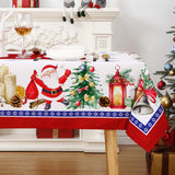 Garvee Weihnachtstischdecke 137 × 201 cm, rechteckig, wasserabweisend aus Polyester, Schneeflockenmuster für Weihnachtsdeko, Rot