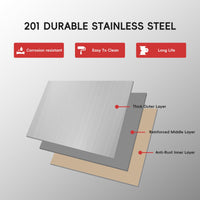 Garvee Edelstahl Arbeitstisch höhenverstellbar, rostfrei stabiler Werktisch 91 x 61 x 138 cm, hohe Tragkraft bis 662 kg für Werkstatt Küche