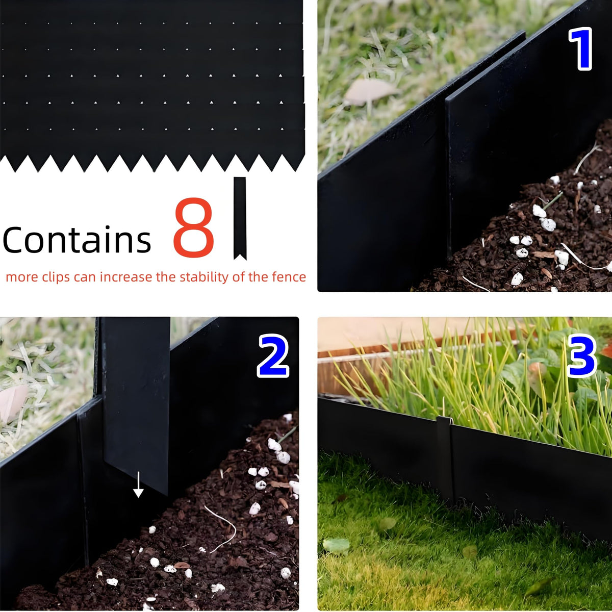 Schritt-für-Schritt Montage der Gartenbegrenzung mit Verbindungsklammern