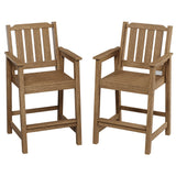 Garvee Adirondack-Barstuhl im 2er-Set 57, Zwei Stühle in Barhöhe, Braun - Brown
