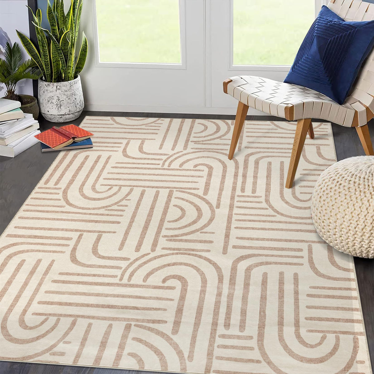 Garvee Waschbarer Kurzflor Teppich 80 x 150 cm Hellgrün Rutschfest Für Wohnzimmer Schlafzimmer