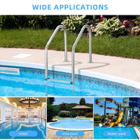 Garvee 2-Stufen-Poolleiter aus 304-Edelstahl, Schwimmbadleiter für eingelassene Pools, rutschfeste Stufen, stabiler Handlauf, robuste Edelstahlleiter für Schwimmbecken