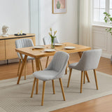 Garvee Esszimmerstühle 4er-Set, moderne Polsterstühle mit Stoff, gebogener Rückenlehne & Holzbeinen, Grau, gepolstert