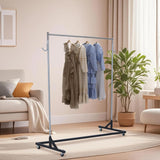 Garvee Z-Kleiderständer 150 × 50 × 160 cm aus Carbonstahl mit höhenverstellbarer Edelstahlstange, 2 PVC-Staubschutzhüllen und 4 feststellbaren Rollen - Schwarz
