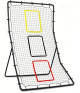 Garvee Backnetz Baseball & Softball 6x4 ft Rebounder Mit 3 Zonen Stahlrahmen Wetterfest Tragbar Für Training