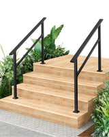 Garvee Handlauf Für Außentreppen Metall Verstellbar Wetterfest Komfortgriff Schwarz 2er Set Für Garten Und Terrasse