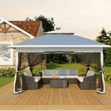 Garvee Pop-up-Pavillon mit Moskitonetz 366 × 366 cm, Moskitonetz, Marineblau - Marineblau