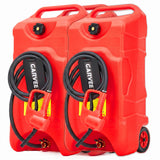 Garvee Mobiler Kraftstofftank 57 L aus HDPE mit Handpumpe, 360° Düse, 15 cm Rädern & Zuggriff, Kraftstoffbehälter für Benzin, Diesel & Kerosin - Rot