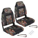 GARVEE 2er-Set klappbare Bootssitze mit hoher Rückenlehne, Gepolsterte Bootsstühle aus wasserfestem PVC, mit Edelstahlbeschlägen für Angeln & Freizeit, Camouflage - Camouflage