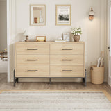 Garvee Kommode mit 6 Schubladen, 132,1 cm, für Schlafzimmer und Wohnzimmer, Holzfarbe