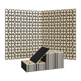 Garvee 3D Akustik Holzpaneele 12x12" Für Wohnzimmer Heimkino, Modernes 3D Design, HDF & PET, Naturholzfarben - 24 Pcs-Walnut