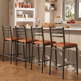 Garvee Komfort Barhocker 4er Set Mit Rückenlehne, Dicke Polsterung, Kunstleder Für Kücheninsel, Bar & Esszimmer, Vintage Look, Farbe
