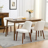 Garvee Esszimmerstühle 4er-Set, mit Rückenlehne, gepolstert, rutschfest, Massivholz & Leinen, Industrie-Stil, Beige - Beige