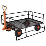 Garvee Gartenwagen mit abnehmbaren Seiten, Tiefe Stahl-Ladefläche, Schwarz/Orange - Schwarz+Orange