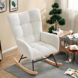 Garvee Schaukelstuhl 90×65×91 cm, Relaxsessel, Stillsessel, Für Wohnzimmer & Schlafzimmer - Weiß