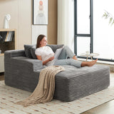 Garvee Oversized Chaise Lounge Sofa Bed Corduroy Boneless Mit Federkern Für Wohnzimmer & Schlafzimmer, 66.1"L X 49.2"W X 28.3"H, Grau