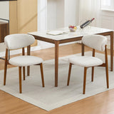 Garvee Holz Esszimmerstühle Set 2, Mid Century Modern, Gepolstert, für Küche & Esszimmer, Beige, Platzsparend, mit Rückenlehne