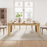 Garvee Bauernhaus-Esstisch für 6-8 Personen, natürliches MDF, robuste V-förmige Struktur, Küche und Wohnzimmer, 180 × 90 × 76 cm, natürliche Farbe, rutschfest - Natur