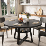 Garvee Esstisch für 4–6 Personen, 119 cm, mit Stauraum, pflegeleicht, Modern, Schwarz - Schwarz