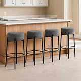 Garvee Barhocker 4er Set Mit Fußstütze Und Stoffpolster Für Küche Und Bar, 61cm, Schwarz