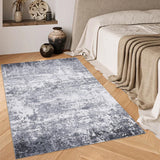 Garvee Moderner Flachflor Teppich 80 x 150 cm Grau Waschbar Rutschfest für Wohnzimmer & Schlafzimmer - Grau
