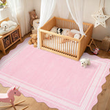 Garvee Teppich Mit Muschelkante Waschbar Rutschfest Weich Für Wohnzimmer Schlafzimmer Kinderzimmer 120x170cm Rosa