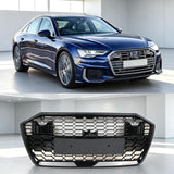 Garvee Emblemloser Kühlergrill für Audi A1 2016–2018, Frontgrill aus ABS in glänzend schwarzer Wabenoptik, passgenauer Ersatzgrill ohne Emblem