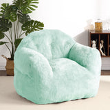 Garvee XXL Sitzsack Mit Kaninchenfellimitat Ergonomische Rückenlehne Breite Armlehnen Wohnzimmer Gaming 51x41x33 Zoll Weiß - Hellgrün
