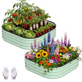 Garvee Metall-Hochbeet im 2er-Set 91, 91,4 × 91,4 × 30,5 cm, 91,4 × 91,4 × 30,5 cm, Grün - Grün
